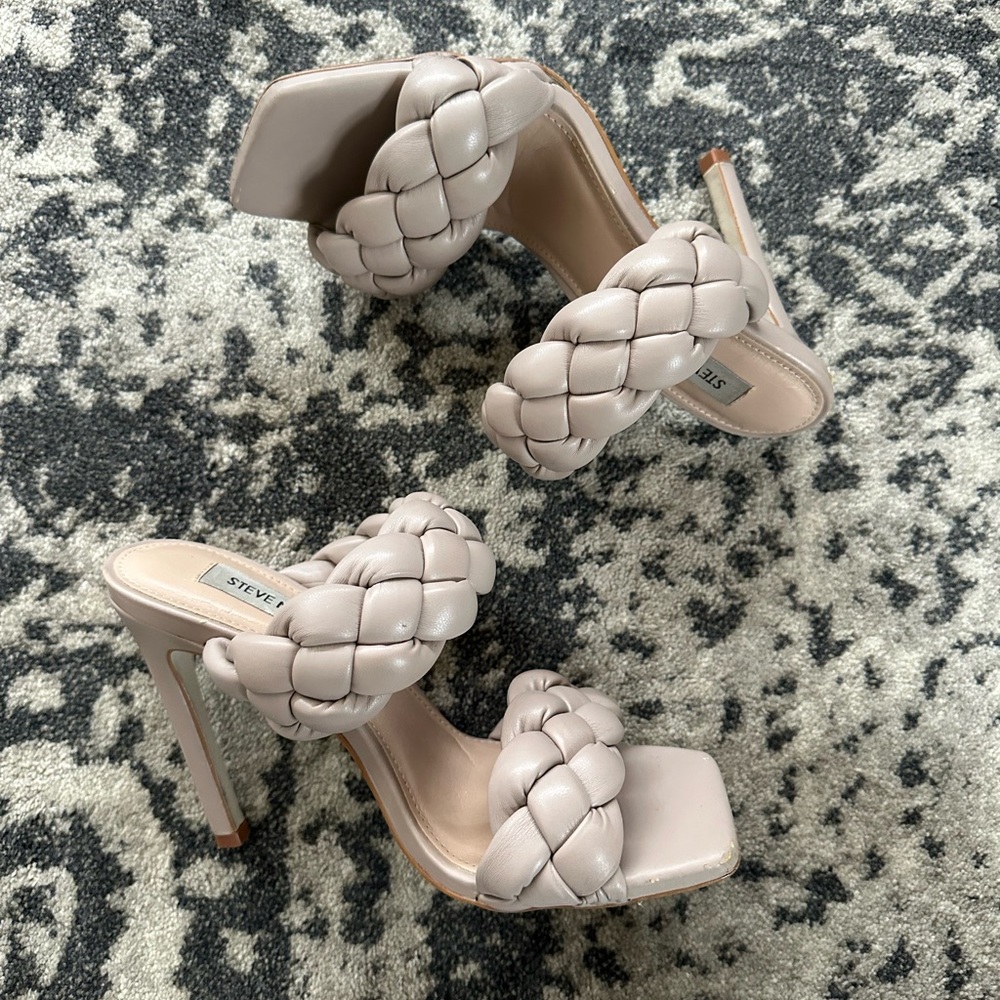 Steve Madden Kenley Women's Braided Heels - Light Beige size 6